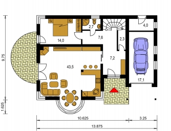 Mirror image | Floor plan of ground floor - MILENIUM 226
